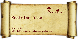 Kreisler Alex névjegykártya